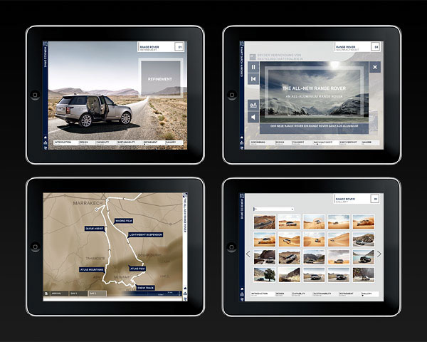 range rover  automotive launch Media Pack  ipad app video Printed Material digital design social media Website microsite mediasite Global website
