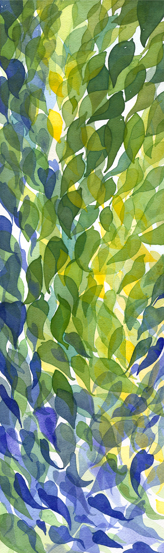 watercolor leaves light green