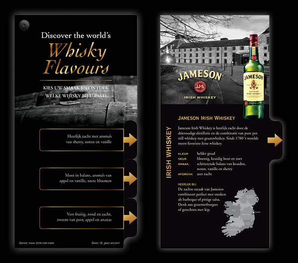 Whisky Fan Brochure fan brochure jameson chivas Whiskey the glenlivet discover world's Four Roses campaign