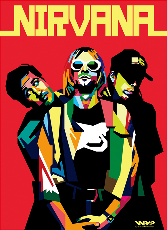 nirvana kurt cobain Dave Grohl WPAP Pop Art vector