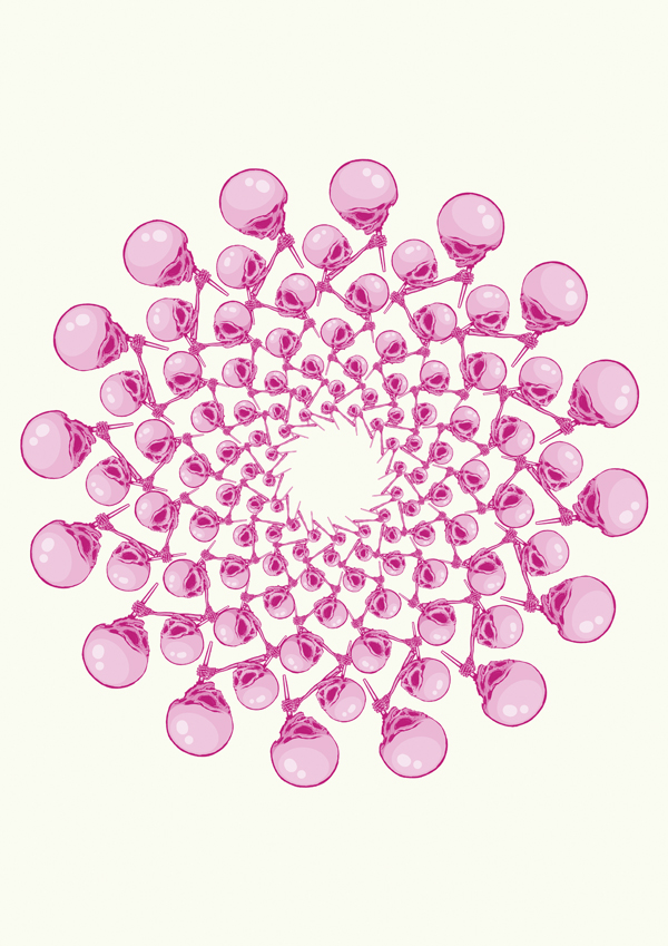 rich sheehan skulls lollipops obelion structure digital photoshop Illustrator pink Sheehan sickmansick