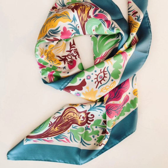 ILLUSTRATION  textile design  Fashion  fashion illustration foulard SILK scarves scarf design Clothing apparel