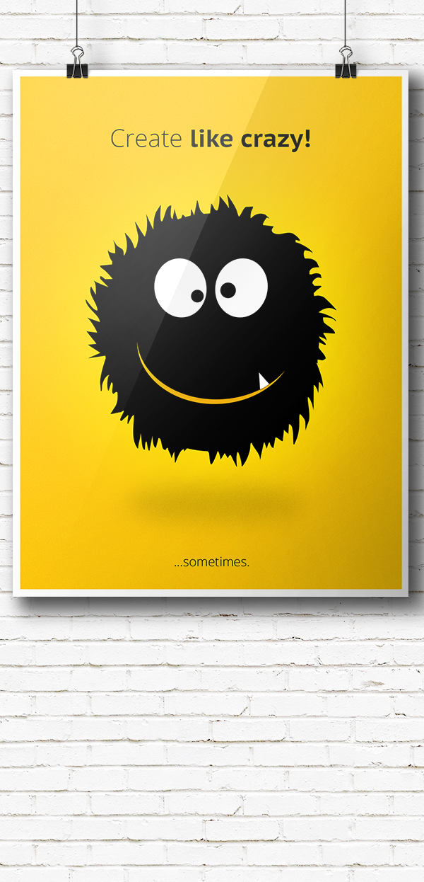 monster poster yellow creative creating crazy motivation