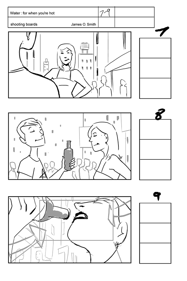 Storyboards video tv commercial soft drink