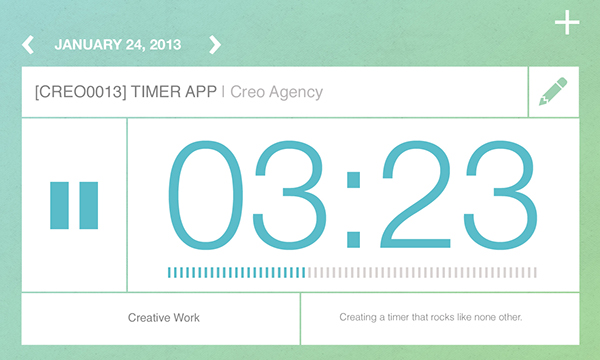 clockwork  harvest timer iPad App app flat clean hour glass identity