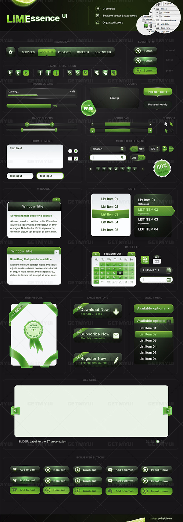 Interface UI Web application GUI customization web site buttons components Flash business corporate clean green White gray Display sci-fi clipart vector stylish modern neat site button Window component
