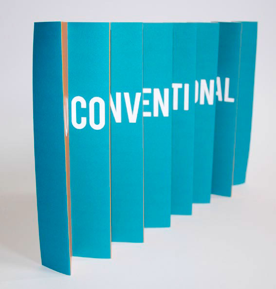 Exhibition  concertina fold unconventional Conventional