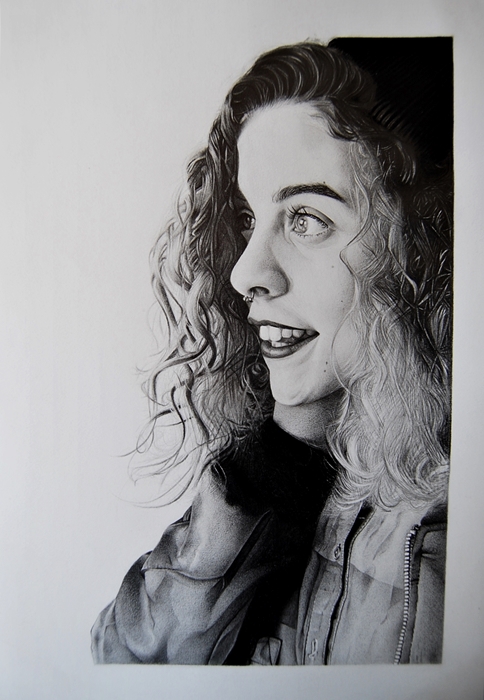 portrait person black pencil Realism paper