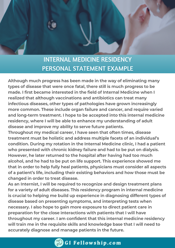 Medical fellowship personal statement
