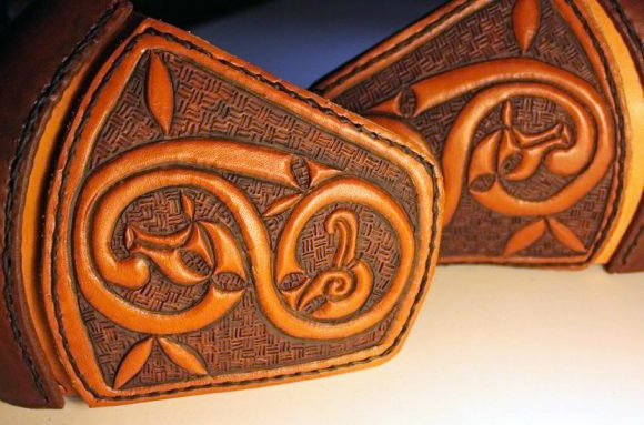 Celtic raven horse Mandala leatherworking
