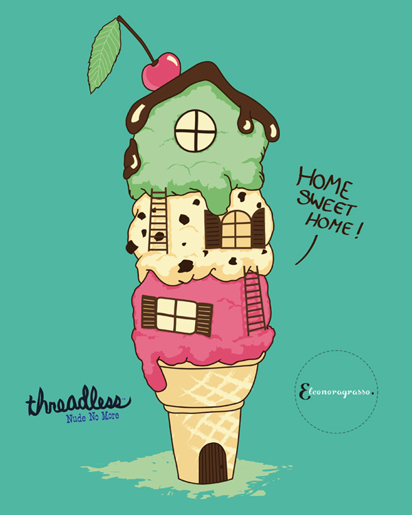ice-cream Home sweet home Threadless t-shirt Baby onesies sweet house ice cream sweet cream chocolate vanilla cherry