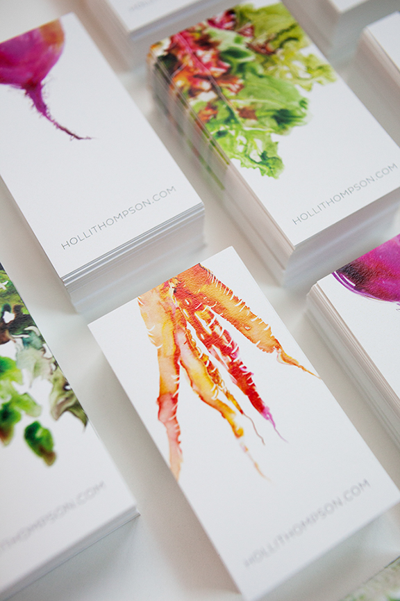 watercolor identity Business Cards biz cards veggies