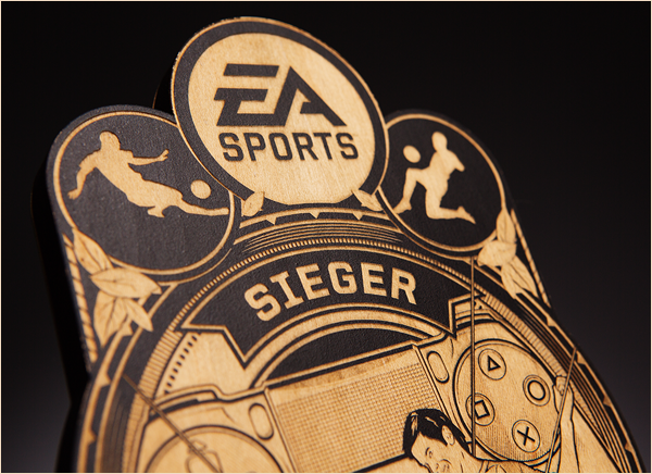 Electronic Arts EA SPORTS aro aroone wood laser trophy
