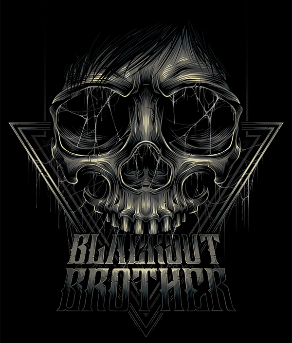 blackout brother skull artwork horror blackout photoshop Digital Art 