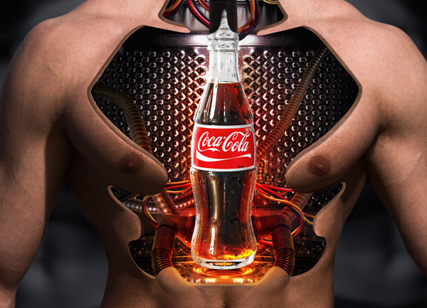 Coca Cola Call for entries eyeka shaun preece More than just a drink digital inferno cybarg humanoid male model coke