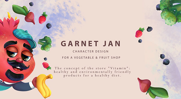 CHARACTER design for a vegetable & fruit shop