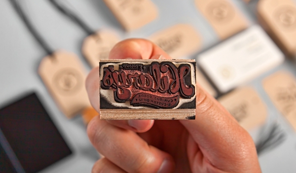 OKC stamp business card handmade letterpress tags