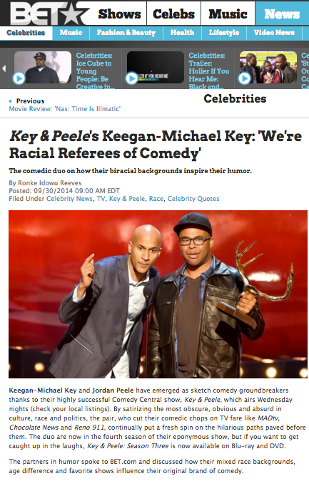 Adobe Portfolio Key & Peele comedy central comedy  race bet