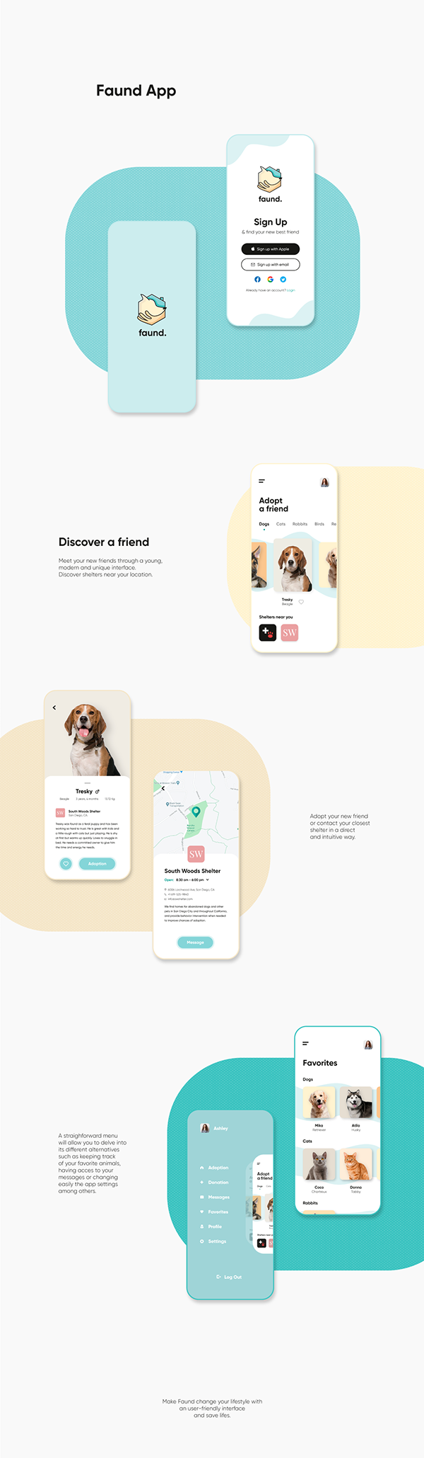 Faund — Pet Adoption App Design