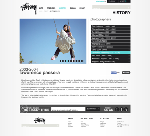 stussy  Trevor Cleveland redesign Website Surf culture Style eComerce Clothing