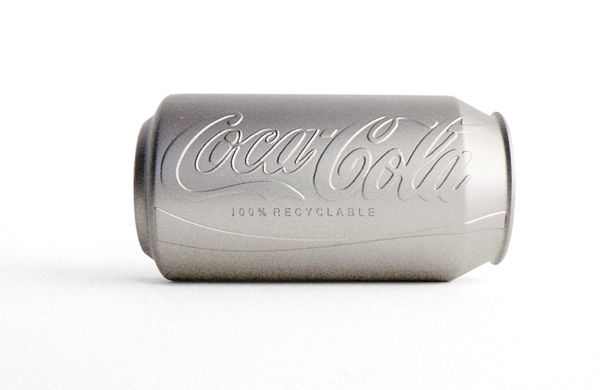 eco package colorless coke Coca-Cola can embossing eco friendly recycle green