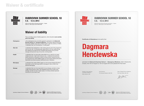 summer school Dubrovnik Red Cross visual identity structure