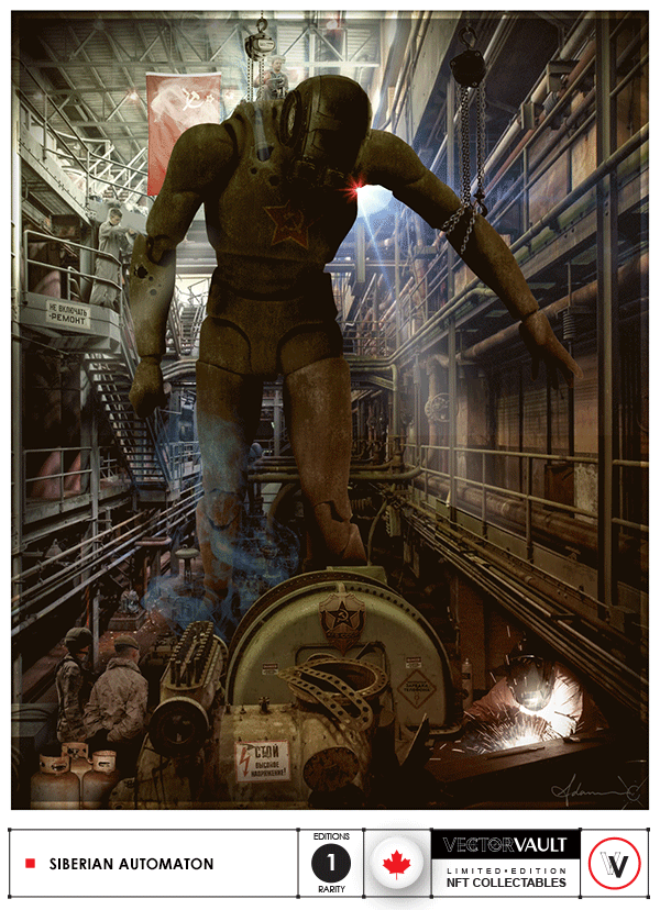 ainimated cinematic Crypto Art ILLUSTRATION  nft Pulp Art robot Russia science fiction ussr