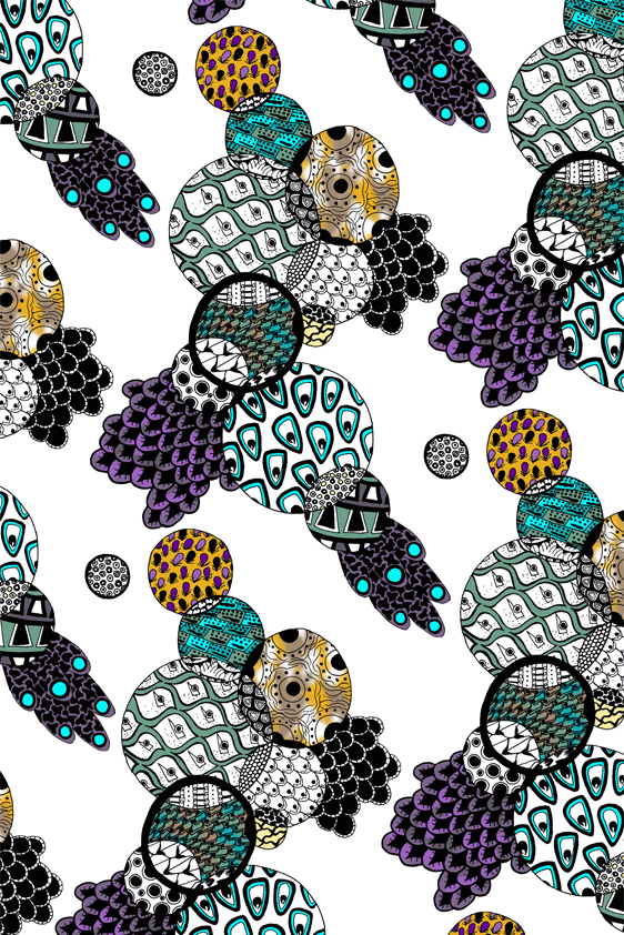 peacock  pattern  textiles  Illustration  digital  fabric  design