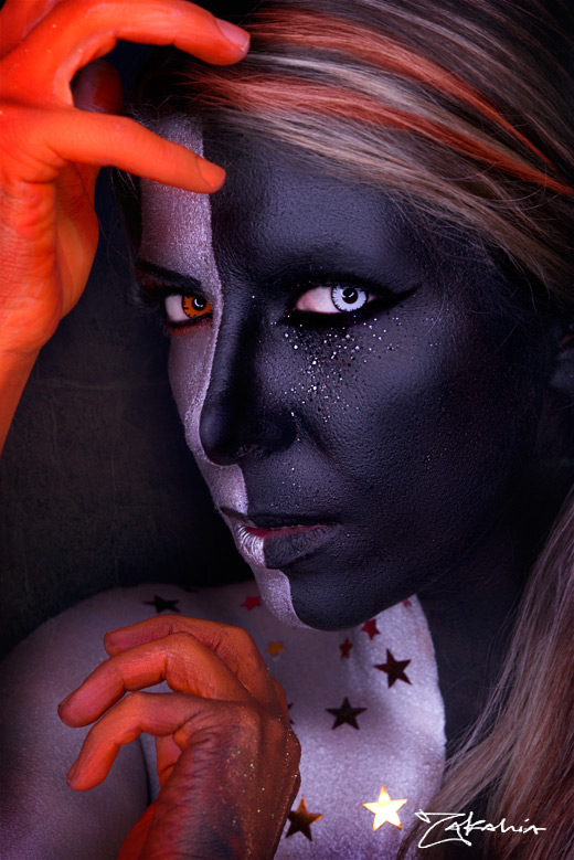 Zakahia makeup BODYPAINT facepaint MUA portrait female dark being photo photoshoot