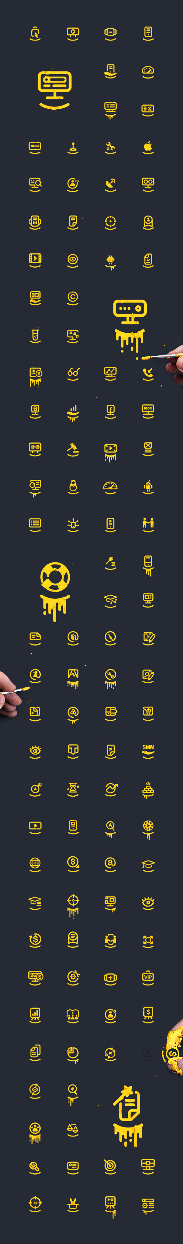 creation paper Web site design gold flat yellow paint Icon icons sketch creative smiley smile
