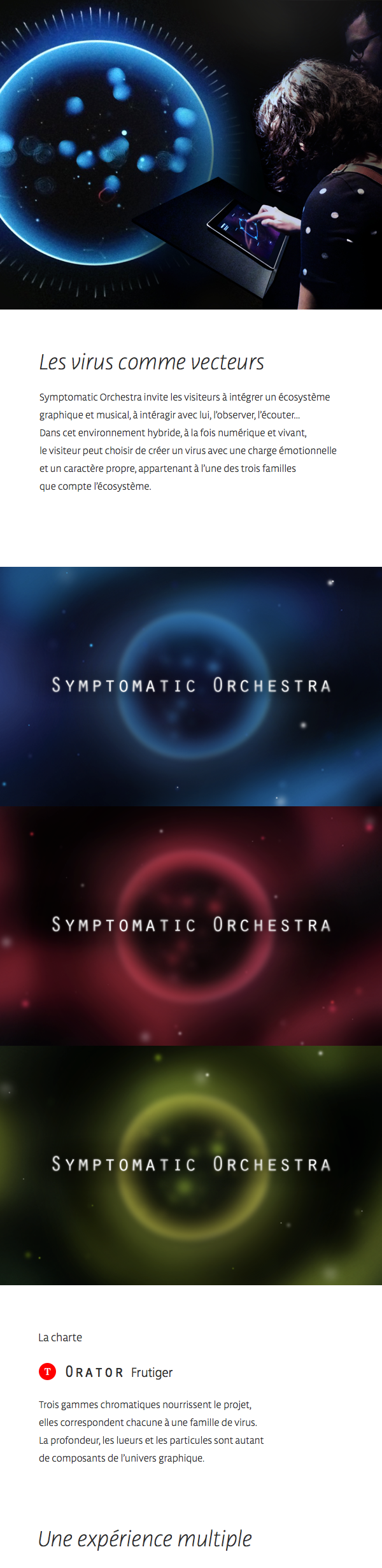digital motion virus orchestre organic Biologic Particular colors depth installation artistic sound light darkness