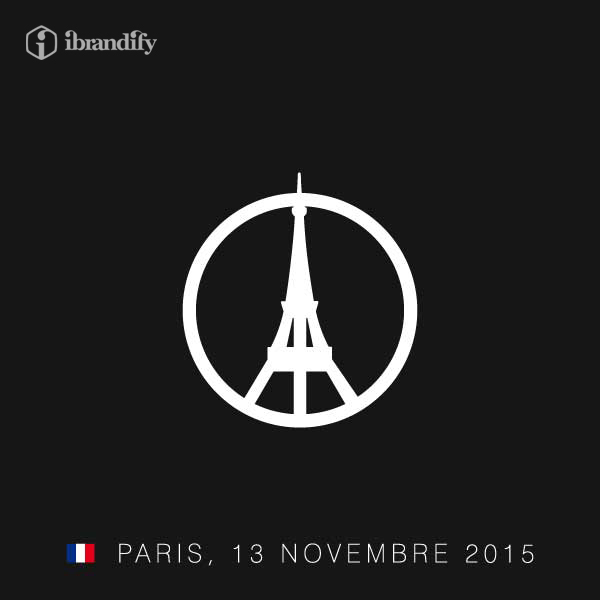 Pray Paris Attach poster peace symbol Eifel tower pray for paris