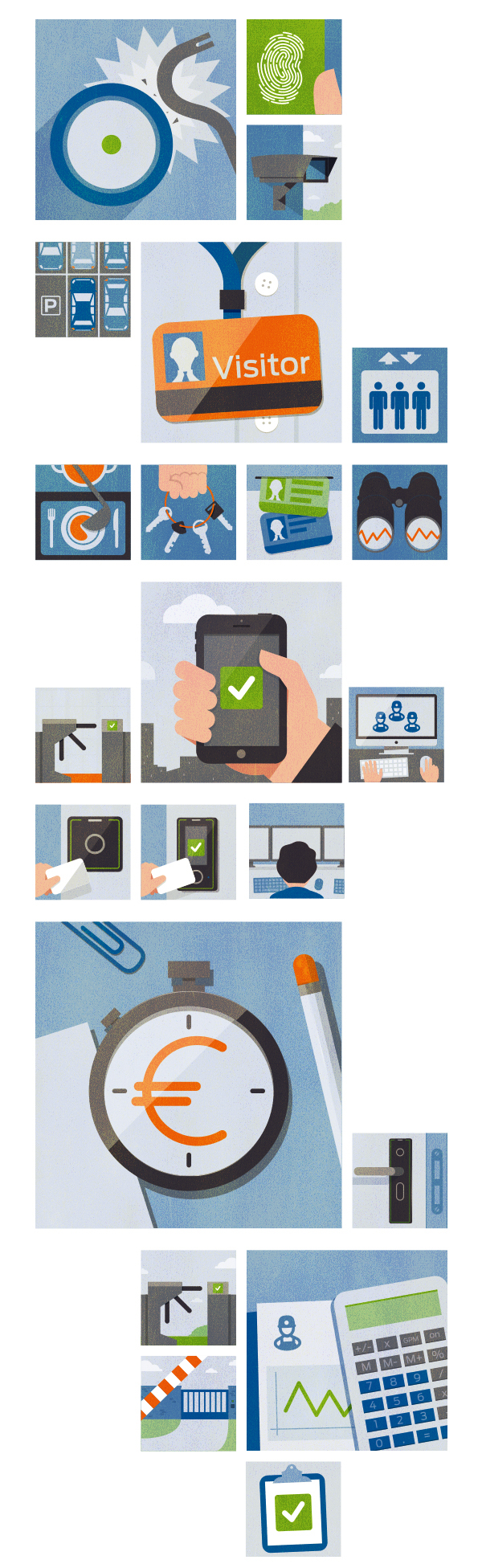 security infographics Security System square vector