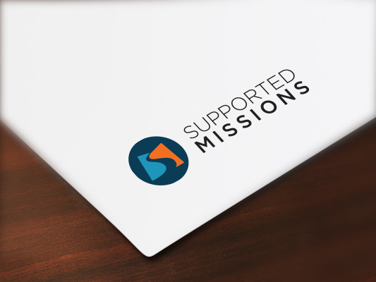 mission supported missions missions Logo Design logo brand identity blue orange letter s letter m SM religious Christian