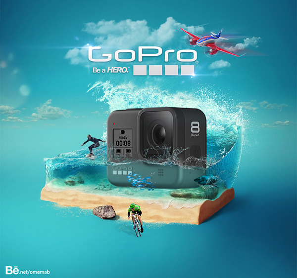 GoPro 8 advertisement manipulation - action camera