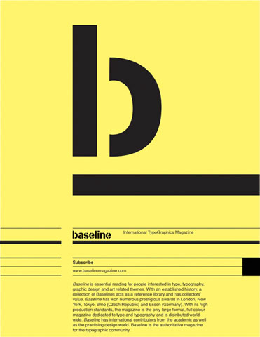 Baseline Magazine print advertisement subscription