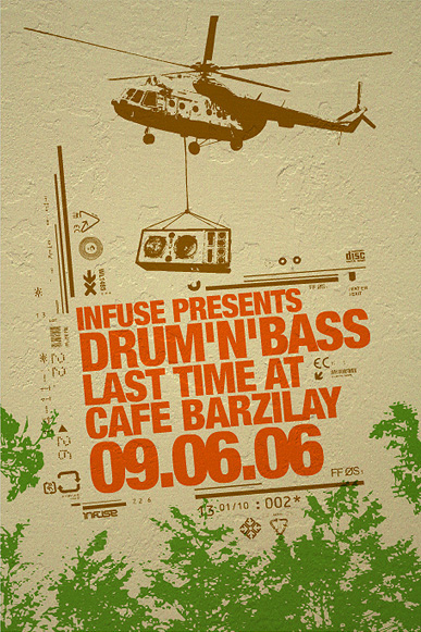 party flyer posters Urban barzilay club Tel Aviv night club rave underground city print