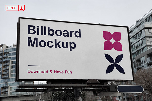 Free City Billboard PSD Mockup