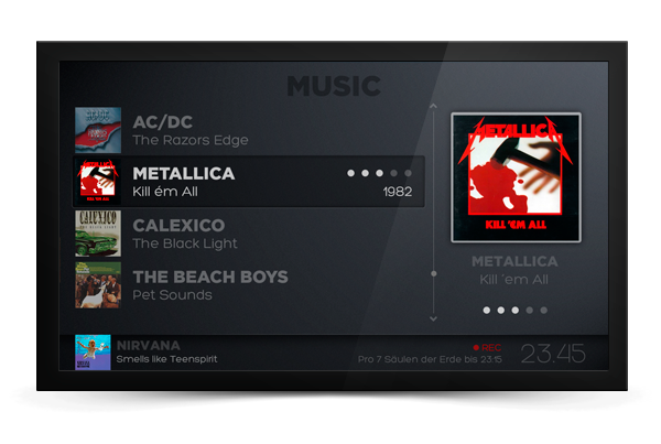 mediacenter  UI  Concept XBMC home entertainment  tv  television Interface frontend remote ux design graphic icons media