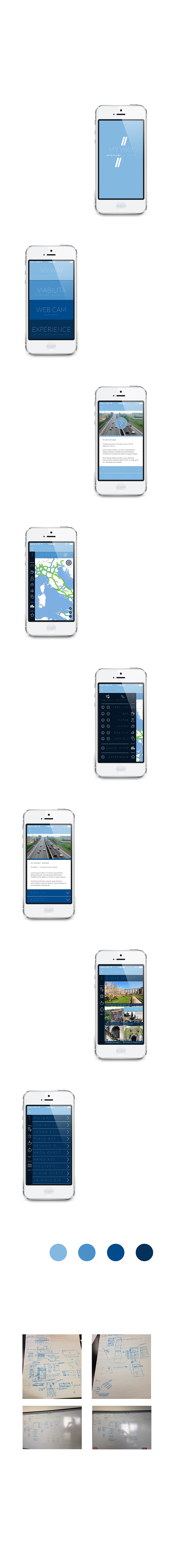app iphone ios7 flat design traffic map application mobile autostrade italia contest