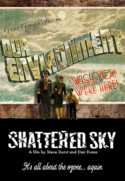 Documentary  Promotional environment shatteredsky Shattered Sky upcoming film awareness environmental economy ozone graphic art design gas mask vintage Retro cover design covers poster posters
