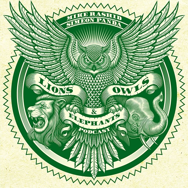 Lions, Owls & Elephants Podcast illustration