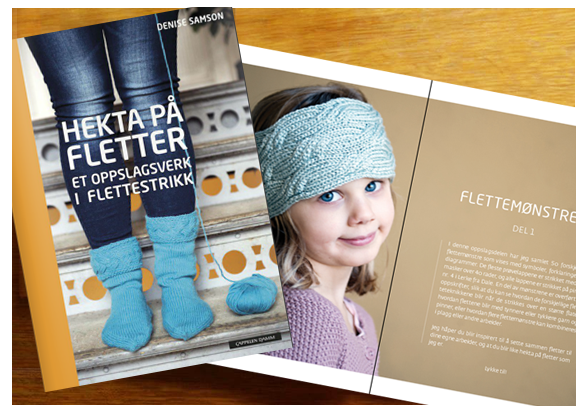 Flettestrikk strikking Denise Samson Cappelen Damm Bokdesign grafisk design bok förlag