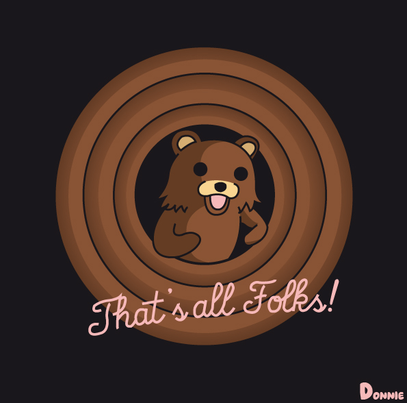 Pedobear ours Kuma t-shirt donnie tshirt tee funny joke humour geek Video Games  anime Parody bear