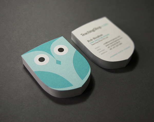 identity brand logo owl blue Stationery business card Website clean simple