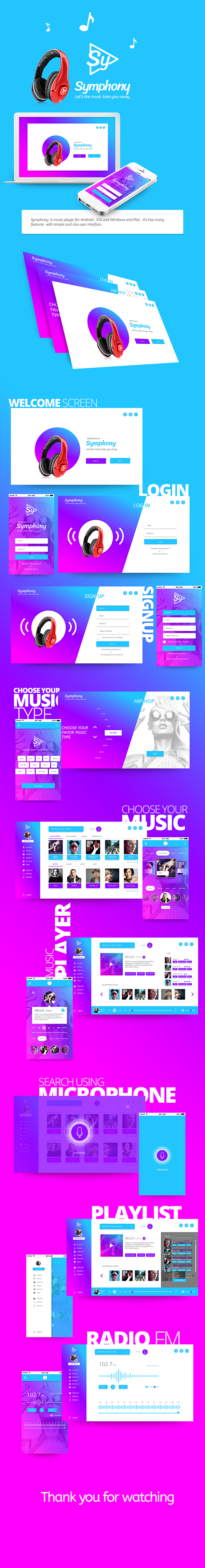 Simphony music application UI Design