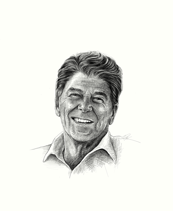 portrait Ronald Regan president