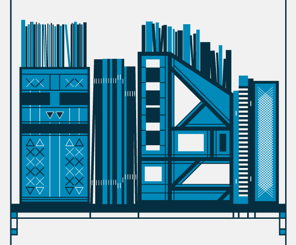 books bookshelf library silkscreen poster literature screenprint color story paper Collection Printing Greek design Spines fiction