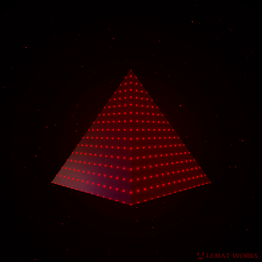 Cyberpunk geometry gif lematworks minimal neon pyramid red Scifi visual art