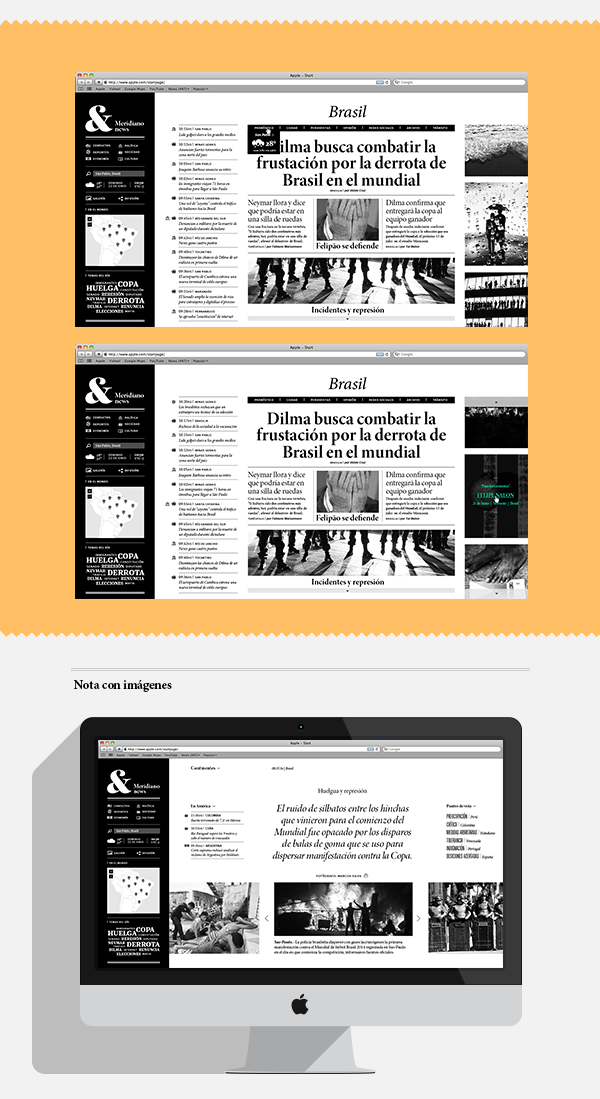 diario portal de notícias Gabriele Diseño web interfaz online newspaper fadu uba ux UI
